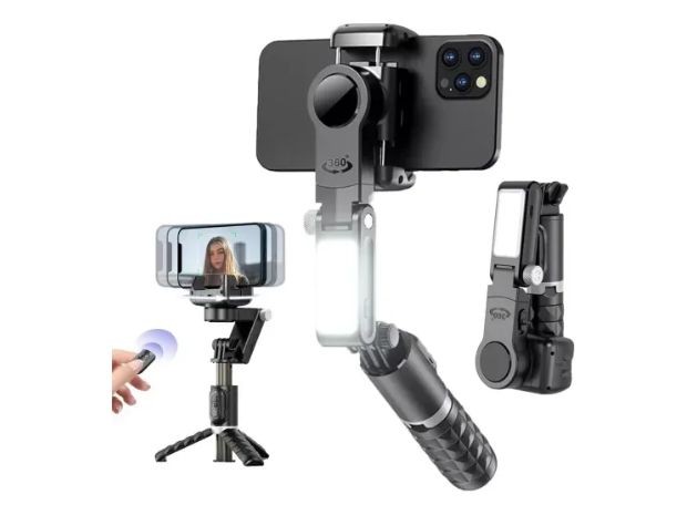 &uu TRIPODE ESTABILIZADOR CELULAR Y GOPRO LUZ TK-Q18
